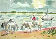 Chevaux Au Bord Du Rhone by Yves Brayer Limited Edition Pricing Art Print