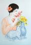 Jeune Fille Au Chat Et Au Vase Bleu by Mara Tran-Long Limited Edition Print
