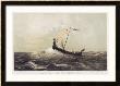 Viking Vessel Heads Out Into The Open Sea Her Sail Bellying Out Before A Favouring Wind by W.J. Hofdijk Limited Edition Print