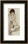 Seated Female Nude, Elbows Resting On Right Knee, 1914 by Egon Schiele Limited Edition Print