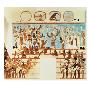 Copy Of A Wall Painting From Bonampak Depicting Mayan Priests And Nobles Judging Prisoners Of War by Antonio De Tejeda Limited Edition Pricing Art Print