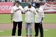 San Francisco, Ca - July 1: Jason Christiansen, Felix Rodriquez With Former Manager Of The Giants A by Thearon W. Henderson Limited Edition Print