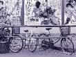 Bicycles In Front Of Film Poster, Japan by Walter Bibikow Limited Edition Pricing Art Print