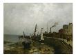Harbour In France, 1875 (Oil On Board) by Fritz Thaulow Limited Edition Print