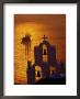 Sailing Ship And Church Bells At Sunset, Greece by Izzet Keribar Limited Edition Print