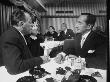 Playwright Moss Hart Chatting With Columnist Leonard Lyons In The Stork Club by Gjon Mili Limited Edition Print