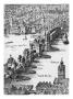 Old London Bridge - Elizabethan Drawing by Thomas Crane Limited Edition Print