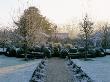 West Green House Garden, Hampshire - Frosted Clipped Box, Old Well-Head, Walled Garden In Winter by Clive Nichols Limited Edition Print