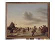 Golfers On The Ice Near Haarlem by Adriaen Van De Velde Limited Edition Print