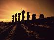 Easter Island Landscape With Giant Moai Stone Statues At Sunset, Oceania by George Chan Limited Edition Print