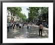 Tourists On Promenade, Rambla De Canaletes, Barcelona, Catalonia, Spain by Jeremy Bright Limited Edition Print