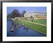 Punting On The Backs, River Cam, Clare College, Cambridge, Cambridgeshire, England, Uk by David Hunter Limited Edition Print