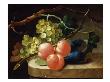 Grapes On A Vine, Peaches And Plums On A Ledge by Antoni De Lust Limited Edition Pricing Art Print