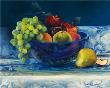 Fruit In A Cobalt Bowl by Marilyn Hageman Limited Edition Pricing Art Print