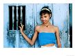 Cuban Girl Posing Beside Door Of Colonial Home, Santiago De Cuba, Cuba by Christopher P Baker Limited Edition Print