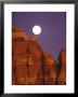 Moon Over Orange Striated Rock Structures In Canyonlands National Park, Utah by John Loengard Limited Edition Print