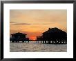 Houses On Stilts At Sunset, Bay Of Arcachon, Gironde, Aquitaine, France, Europe by Groenendijk Peter Limited Edition Print