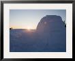 Sun Shines Over The Horizon And An Igloo In Svalbard, Norway by Norbert Rosing Limited Edition Print
