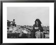 Little Girl With Her Kitten And Brother Looking On At Wreckage After Tornado by Grey Villet Limited Edition Print