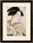 A Bust Portrait Of Ohisa Of The Takashimaya Holding A Tobacco Pipe by Chokosai Eisho Limited Edition Print
