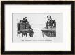 Imaginary Conversation Between Alexander Graham Bell And Elisha Gray Using Their Telephone Devices by P. Fouche Limited Edition Print