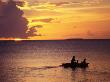 Canoe At Sunset In Funafuti Lagoon, Funafuti Atoll, Tuvalu by Peter Bennetts Limited Edition Print