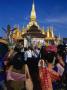 Crowds Celebrating Festival That Luang, Luang Prabang, Laos by Joe Cummings Limited Edition Print