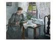 Interior With Woman Reading, 1894 (Oil On Canvas) by Signe Scheel Limited Edition Print