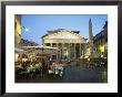 Restaurants Under The Ancient Pantheon In The Evening, Rome, Italy by Gavin Hellier Limited Edition Print