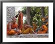 Buddhist Monks Relaxing Amongst The Temples Of Angkor, Cambodia, Indochina, Southeast Asia by Andrew Mcconnell Limited Edition Print