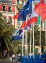 International Flags Fly On The Beach At Nice, Cote D'azure, France by Robert Eighmie Limited Edition Print