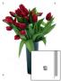 Red Tulips In Grey Vase by I.W. Limited Edition Pricing Art Print