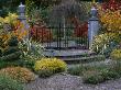 Lakemount, Ireland - Entrance To Paved Garden, Surrounded By Autumnal Border, Designer: Brian Cross by Clive Nichols Limited Edition Print