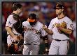 San Francisco Giants V Texas Rangers, Game 4: Madison Bumgarner,Buster Posey,Juan Uribe by Christian Petersen Limited Edition Print