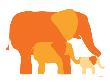 Orange Elephants by Avalisa Limited Edition Print