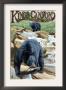 Kings Canyon Nat'l Park - Black Bears Fishing - Lp Poster, C.2009 by Lantern Press Limited Edition Print
