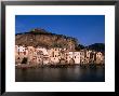 Rocky Crag Known As La Rocca (The Rocky) Rises Behind Town, Cefalu, Sicily, Italy by Stephen Saks Limited Edition Print