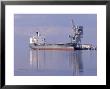 Cargo Tanker Ship Tied Up To A Jetty, Reflecting In The Calm Harbour, Australia by Jason Edwards Limited Edition Print