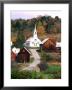 Fall Colors In Small Town With Church And Barns, Waits River, Vermont, Usa by Bill Bachmann Limited Edition Print