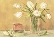 White Tulips And Candle In Vase by Julio Sierra Limited Edition Pricing Art Print
