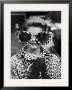 Model June Pickney Sporting Leopard Fur Coat And Huge Leopard Fur Rimmed Sunglasses by Stan Wayman Limited Edition Pricing Art Print