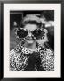 Model June Pickney Sporting Leopard Fur Coat And Huge Leopard Fur Rimmed Sunglasses by Stan Wayman Limited Edition Print