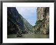 Tourist Boat In The Longmen Gorge, First Of The Small Three Gorges, Yangtze Gorges, China by Tony Waltham Limited Edition Pricing Art Print