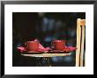 Table With Coffee And Teak Deck Garden Chair, Clos Des Iles, Le Brusc, Var, Cote D'azur, France by Per Karlsson Limited Edition Print