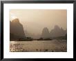 Cruise Boats Between Guilin And Yangshuo At Sunset, Li River, Guilin, Guangxi Province, China, Asia by Angelo Cavalli Limited Edition Print