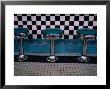 Stools At Classic Diner With Checkerboard Tiling, New Mexico, Usa by Ralph Lee Hopkins Limited Edition Print