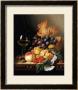 A Basket Of Grapes, Raspberries, A Peach And A Wine Glass On A Table by Edward Ladell Limited Edition Print
