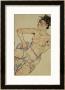 Kneeling Female Semi-Nude, 1917 by Egon Schiele Limited Edition Print