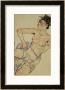 Kneeling Female Semi-Nude, 1917 by Egon Schiele Limited Edition Pricing Art Print