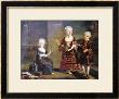 A Girl With A Marmoset In A Box, A Girl With A Triangle Sitting, And A Boy With A Hurdy-Gurdy by Francois Hubert Drouais Limited Edition Print